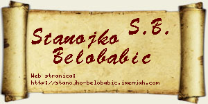 Stanojko Belobabić vizit kartica